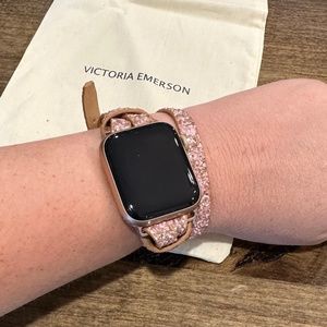 Victoria Emerson pink rose gold glitter Apple Watch wrap band
